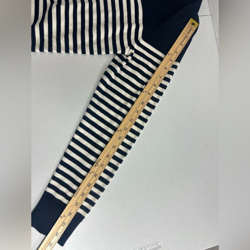 NWT Chaps Women’s Striped Navy Cardigan Womens Sz XL Long Sleeves V Neck Sweater - Picture 9 of 10
